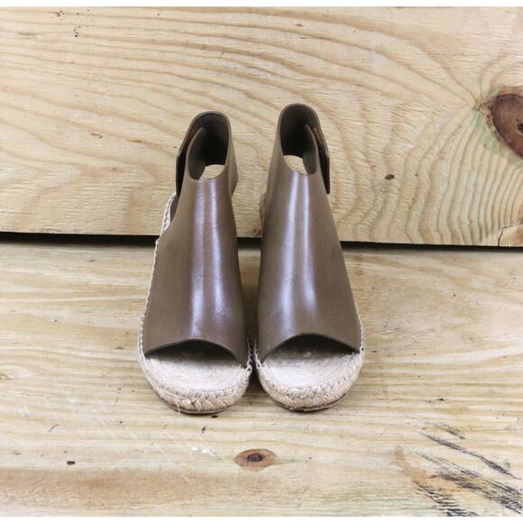 Celine Espadrilles Brown Leather 36 Buckle Slip On Shoes Spain - Picture 2 of 7